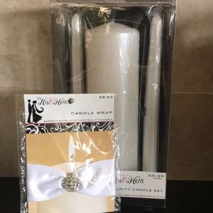 Brand new unity candle set with candle wrap